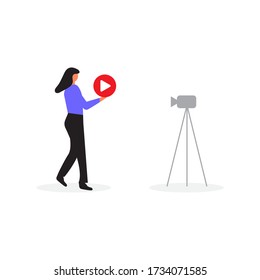 ILLUSTRATION OF VIDEO CONTENT CREATOR. Perfect for banners, leaflets, landing pages, social media content.