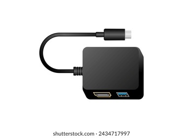 It is an illustration of video conversion converter _USB Type-c_hdmi_usb Type-A 3.0.