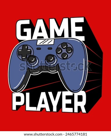 ILLUSTRATION VIDEO GAME CONTROL AND TEXT