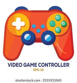 Illustration of video game controller on white