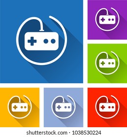Illustration of video game icons with shadow
