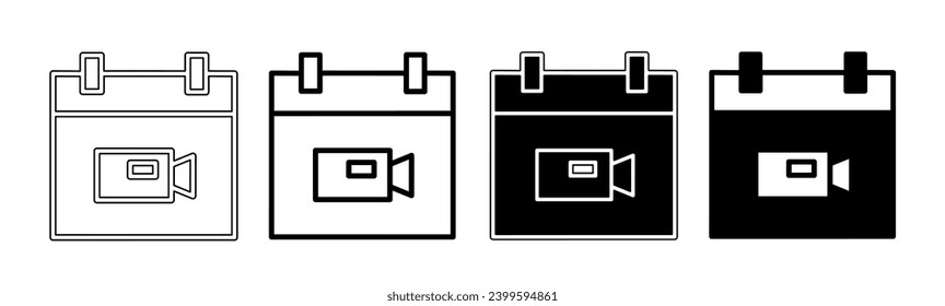 Illustration of a video. Video icon collection with line. Stock vector illustration.