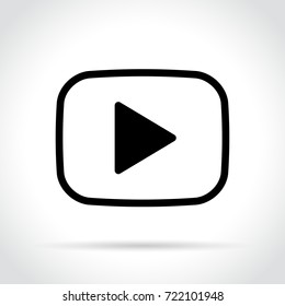 Illustration of video player icon on white background