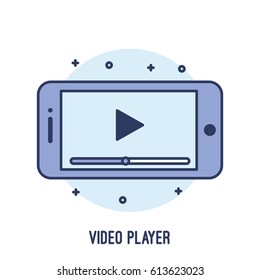 Illustration of video player on a smartphone