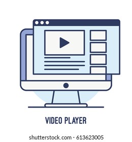 Illustration of video player online streaming on a PC