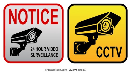 illustration of video surveillance 

sign or closed circuit television sign 

isolated
