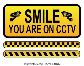 illustration of video surveillance sign or closed circuit television sign isolated