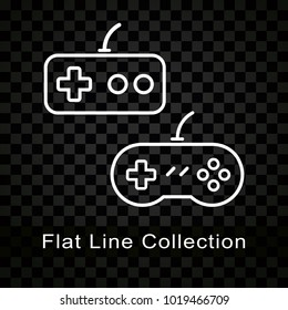 Illustration of videogame controllers icons on checkered background