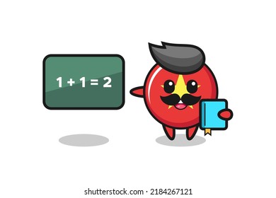 Illustration of vietnam flag badge character as a teacher , cute style design for t shirt, sticker, logo element