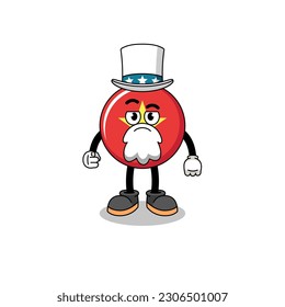 Illustration of vietnam flag cartoon with i want you gesture , character design
