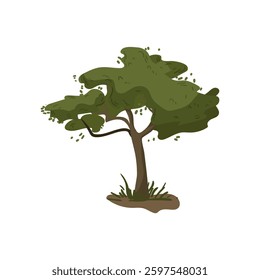 Illustration of a Vietnamese tree with lush green foliage and a sturdy trunk, symbolizing natural beauty in Vietnam.