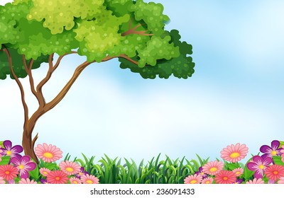 Illustration of a view of a beautiful nature