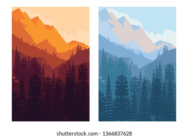 Illustration View Mountain Jungle Stock Vector (Royalty Free ...