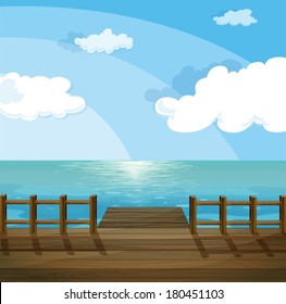 Illustration of a view of the sea