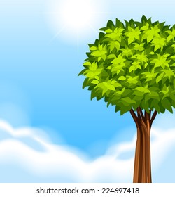 Illustration of a view with tree