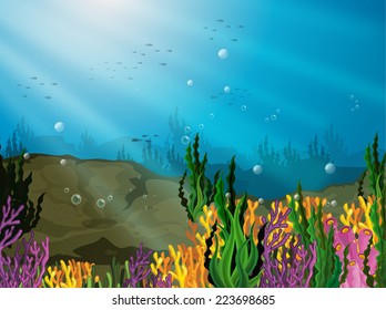 Illustration of a view underwater