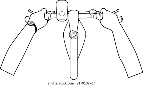 Illustration of the viewpoint of riding a bicycle