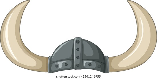 Illustration of a Viking horned helmet