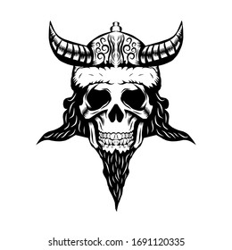 Illustration Viking Skull Tattoo Design Shirt Stock Vector (Royalty ...