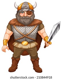 Illustration of a viking warrior