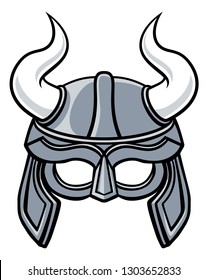 An illustration of a Viking warrior or gladiator horned helmet 