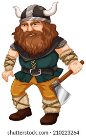Illustration of a viking worrior