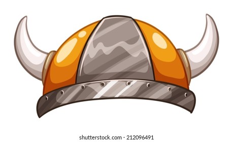 Illustration of a viking's hat on a white background