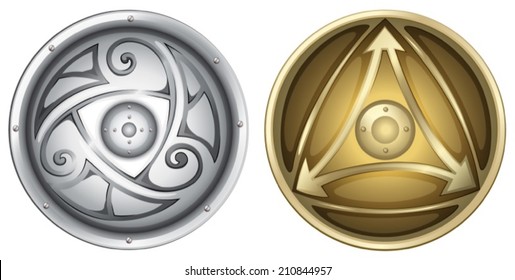 Illustration of vikings shields