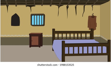 Illustration of Village house interio