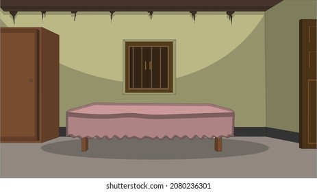 Illustration of village house interior vector art