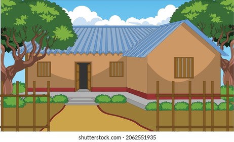 Illustration of Village house vector art