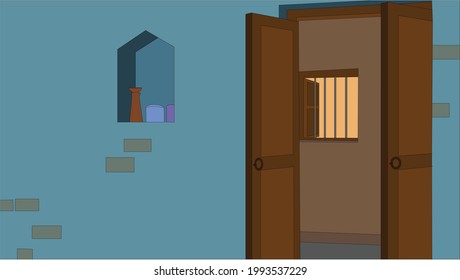 Illustration of village room vector design