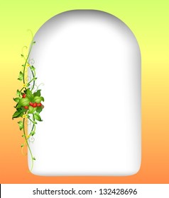 Illustration of a vine plant at the side of an empty template