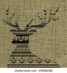 Illustration of vintage aboriginal camel pattern