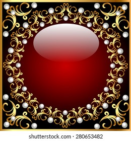 illustration vintage background from a circular ornament with pearls