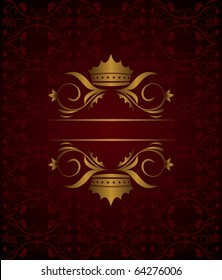 Illustration vintage background with crown - vector