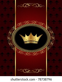 Illustration vintage background with crown - vector