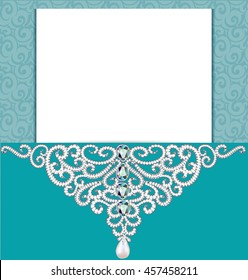 illustration Vintage background with a pattern of precious stones.