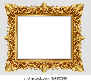 illustration vintage border frame engraving with retro ornament pattern in antique rococo style decorative design