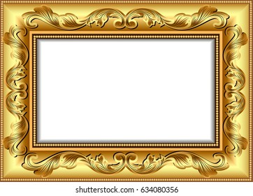 illustration vintage border frame engraving with retro ornament pattern in antique rococo style decorative design