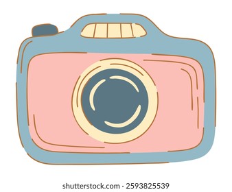 Illustration of a Vintage Camera in flat style. Vector.