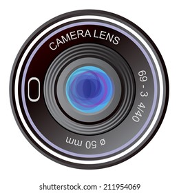 Illustration of vintage camera lens 