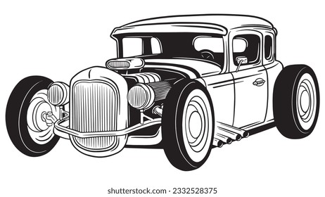 Illustration of vintage car vector