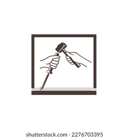 illustration of vintage carpenter tools, vector art.