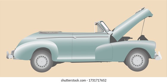 illustration of vintage classic american car 