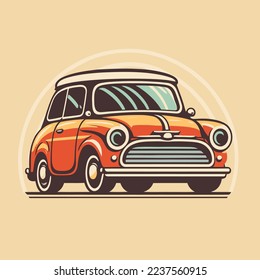 illustration of Vintage Classic car retro style isolated background