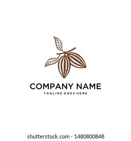 Illustration vintage Cocoa is great for making the best chocolate raw material logo design