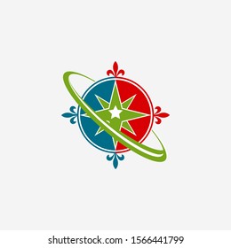 an illustration of vintage compass