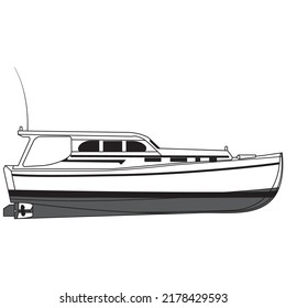 illustration of a vintage cruiser boat