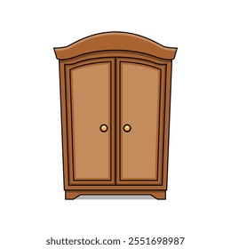 The Illustration of Vintage Cupboard
